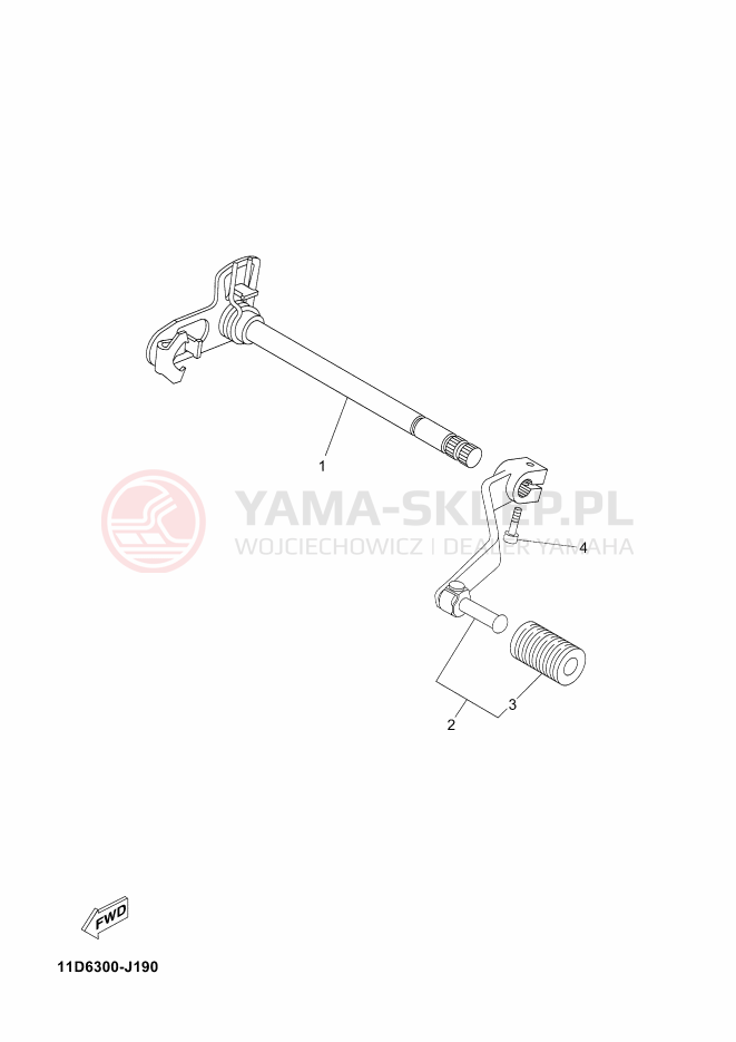 Schemat "Dźwignia zmiany biegów, wałek" do Yamaha XT660Z