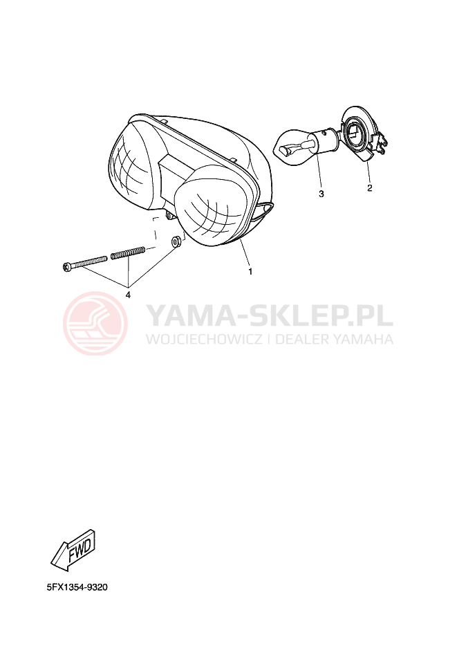 Schemat "Lampa przód" do Yamaha BWS NEXT GENERATION