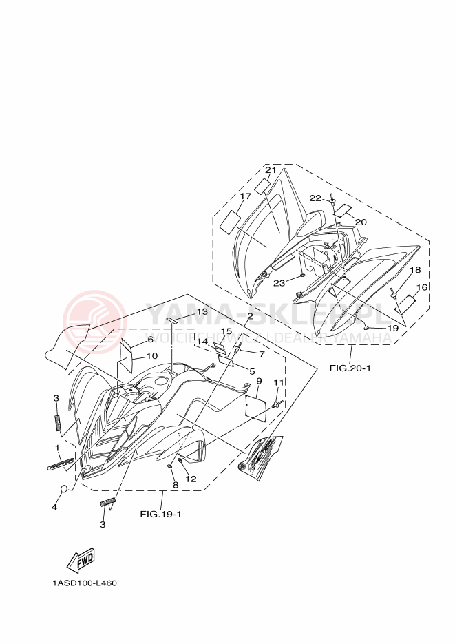 Schemat "naklejki" do Yamaha YFM700R