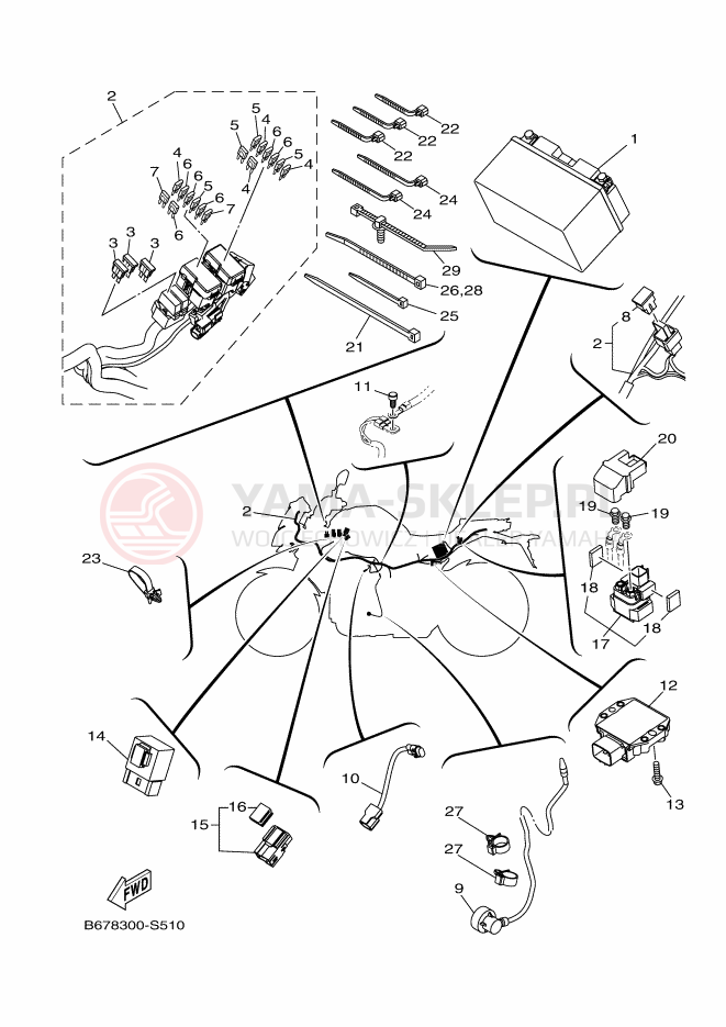 Schemat "układ elektryczny" do Yamaha MT-10