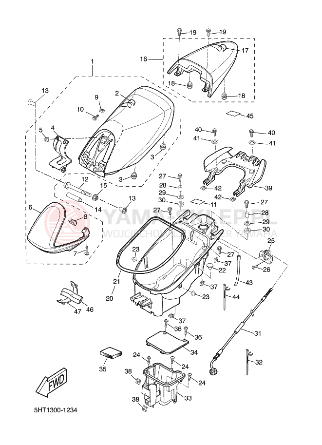 Schemat "siedzenie" do Yamaha THUNDER