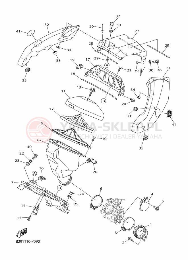 Schemat "Wtrysk paliwa" do Yamaha YZ250FX
