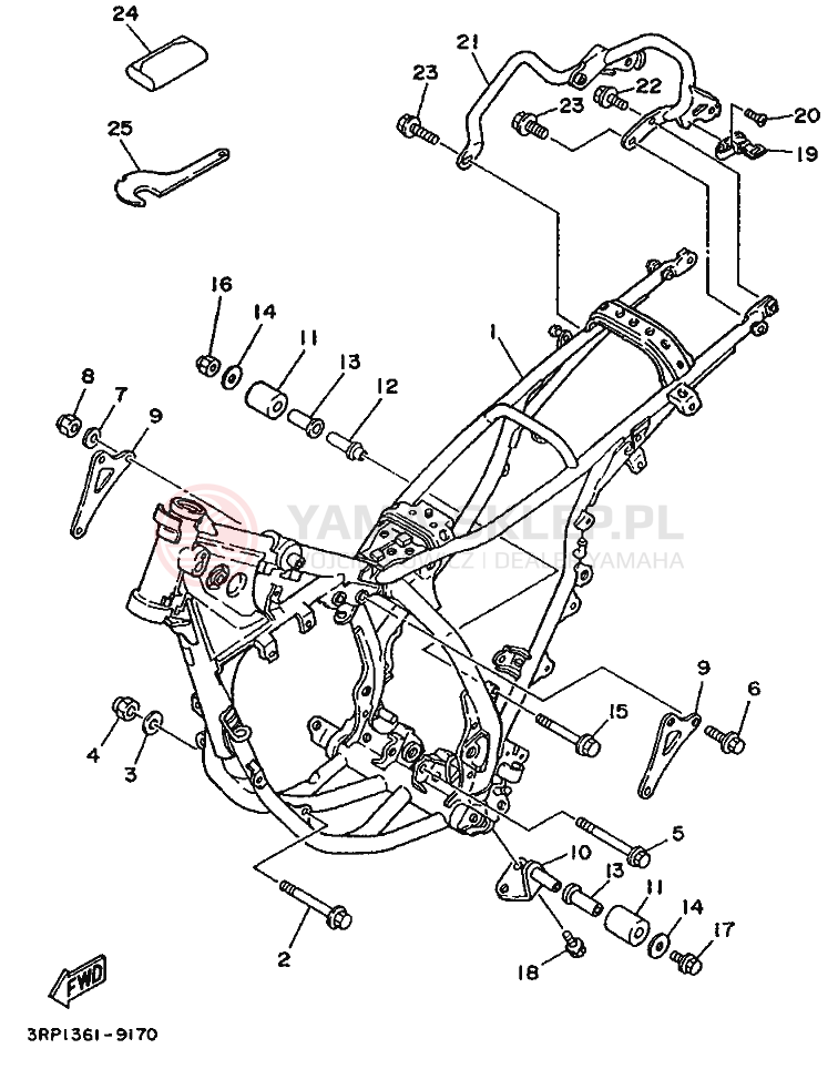 Schemat "rama" do Yamaha DT125R