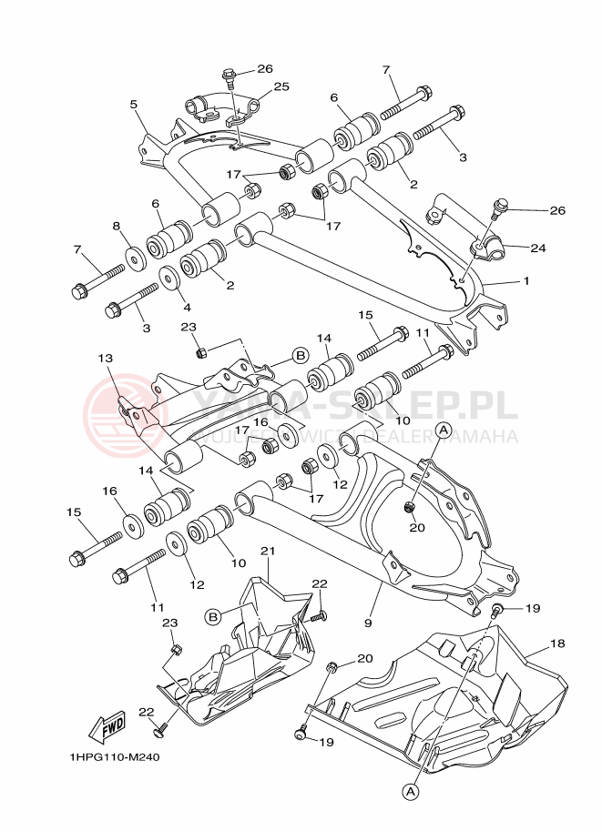 Schemat "wahacz" do Yamaha GRIZZLY 550 EPS