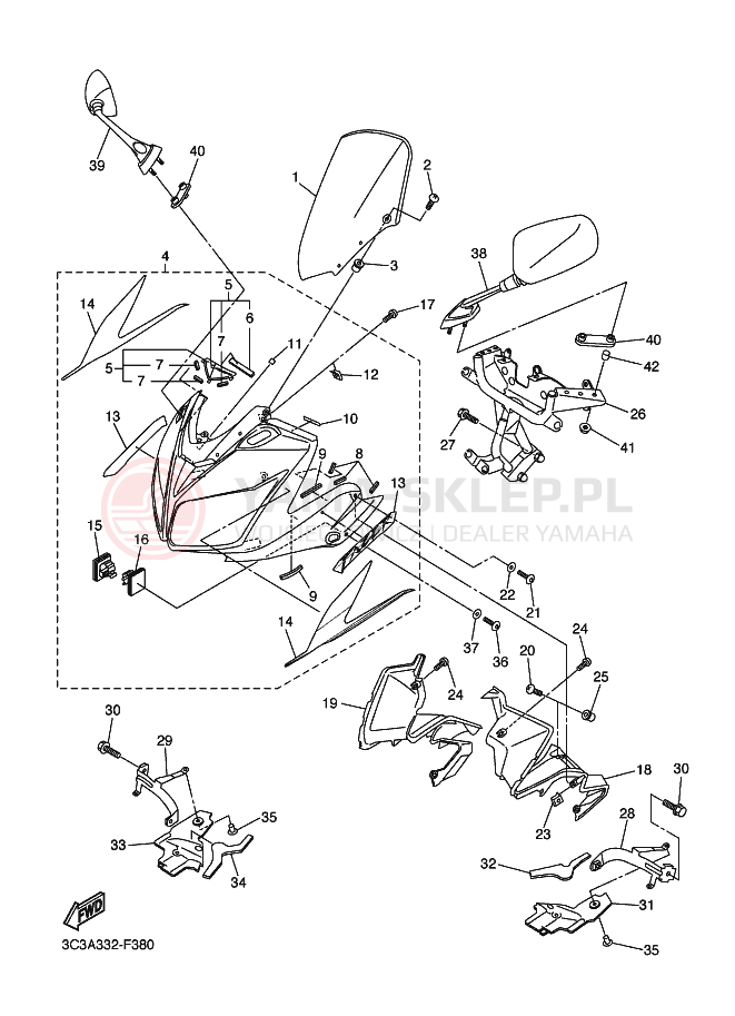 Schemat "Obudowa silnika" do Yamaha FZ1-S FAZER