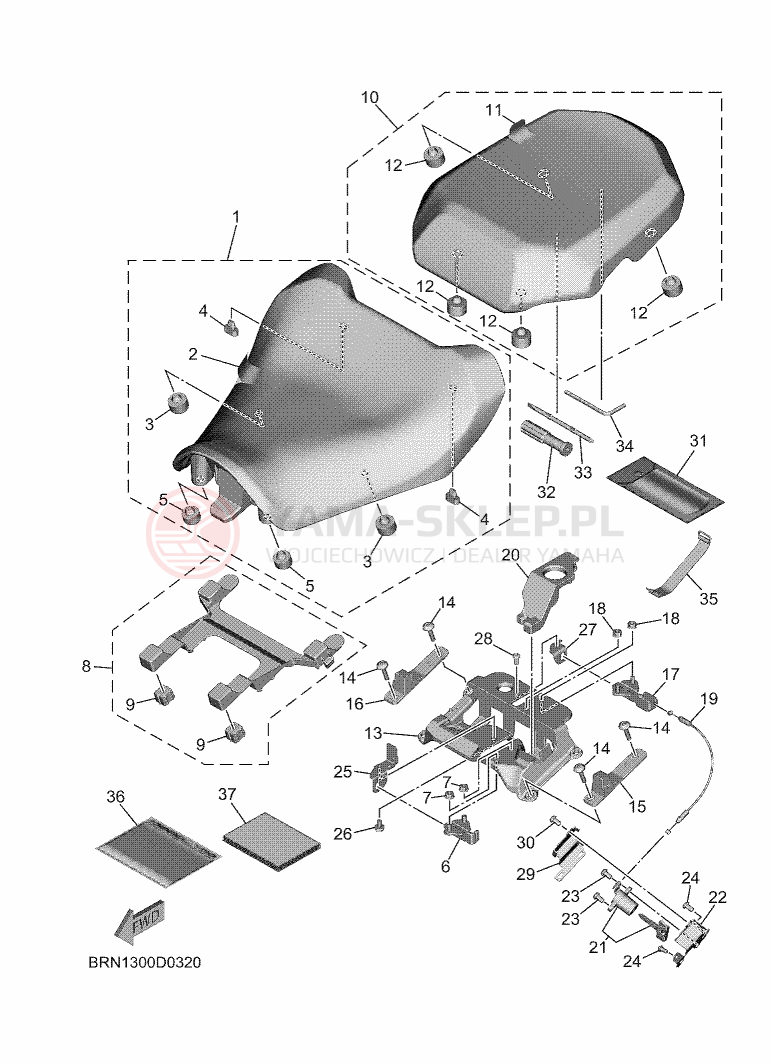 Schemat "siedzenie" do Yamaha TRACER 9 Y-AMT