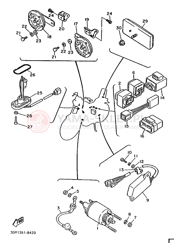 Schemat "układ elektryczny" do Yamaha XV1100 VIRAGO