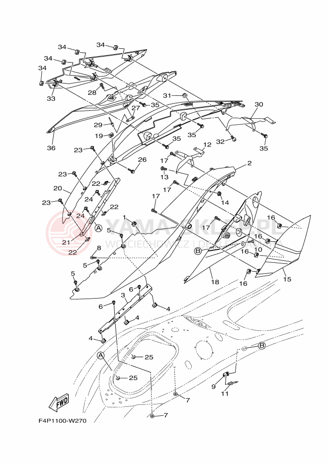 Schemat "KLAPA SILNIKA 3" do Yamaha GP1800D-W