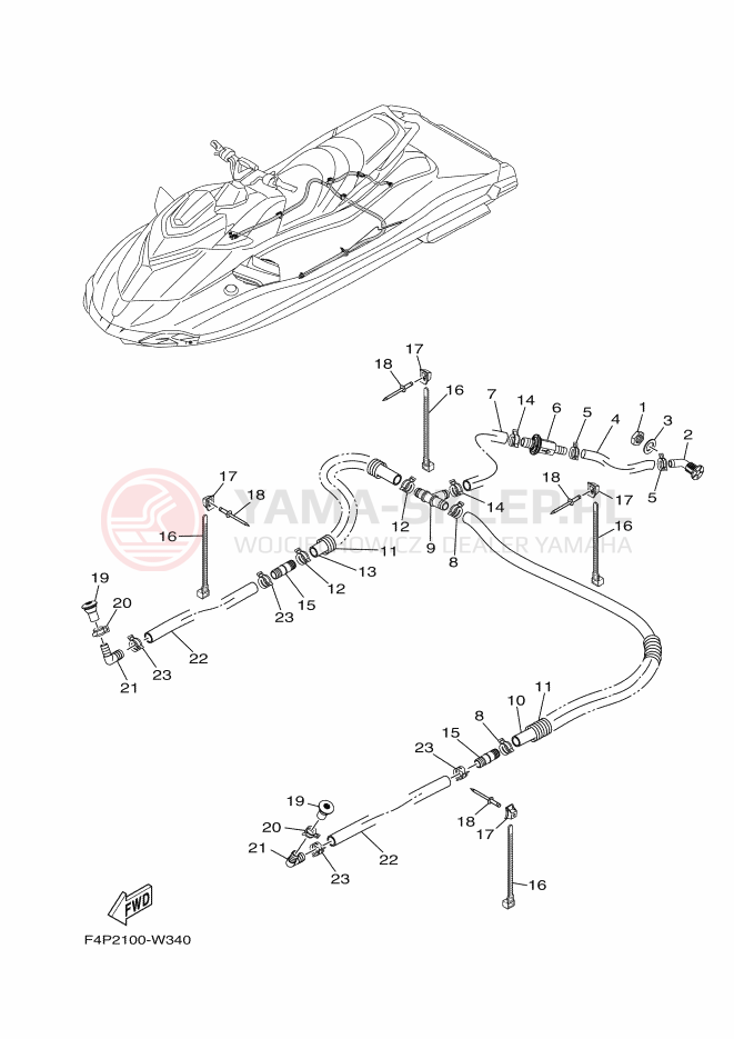 Schemat "Pompa bigle" do Yamaha GP1800D-W