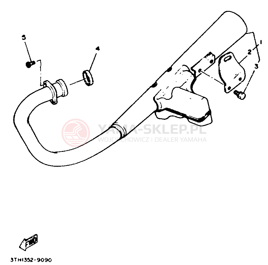 Schemat "Wydech końcowy" do Yamaha SR250SP