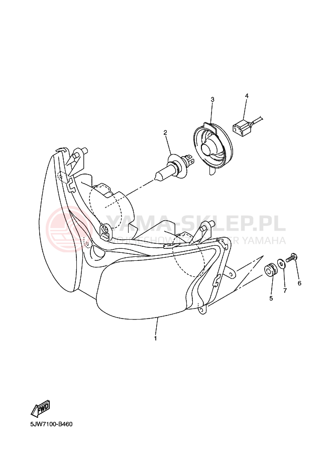 Schemat "Lampa przód" do Yamaha FJR1300 FJR13R FJR