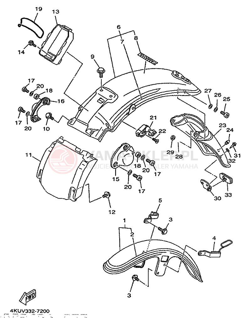 Schemat "błotnik" do Yamaha XV535 VIRAGO