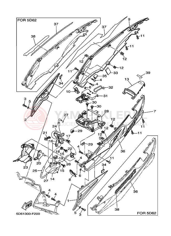 Schemat "Pokrywa boczna" do Yamaha CRYPTON X