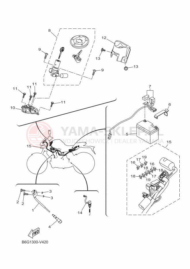 Schemat "układ elektryczny" do Yamaha MT125