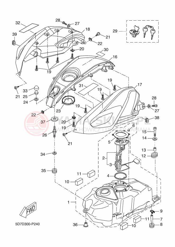 Schemat "zbiornik paliwa" do Yamaha MT-125 ABS