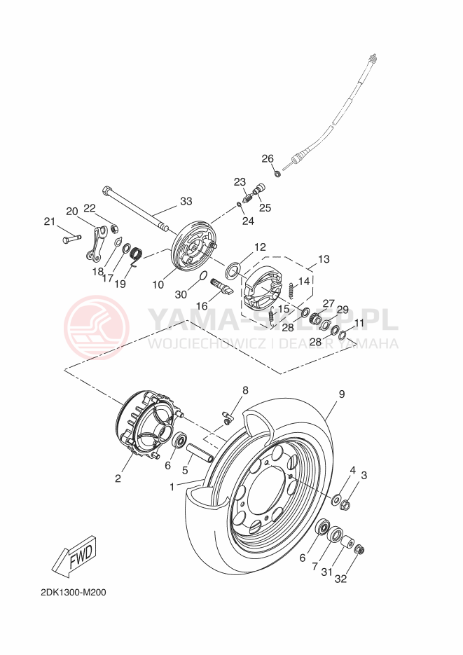 Schemat "Koło przód" do Yamaha YN50E
