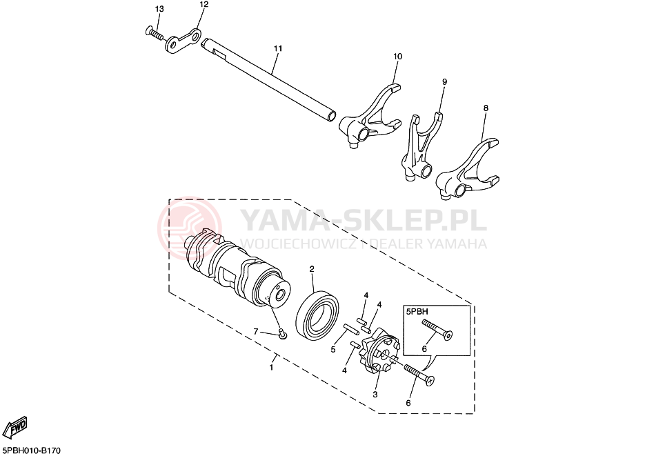 Schemat "Wodziki, automat" do Yamaha XVS1100 DRAGSTAR 1100