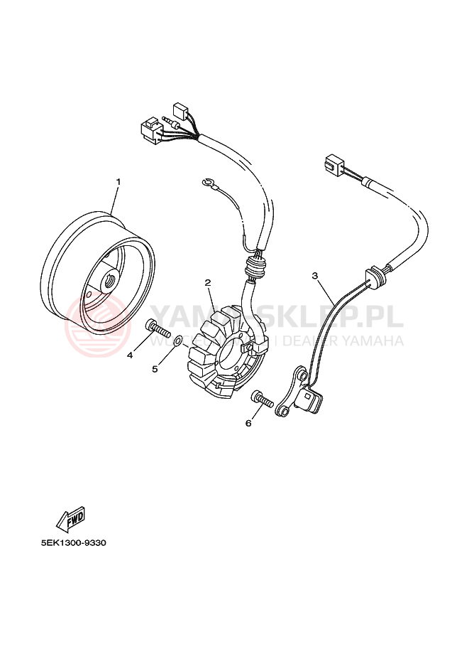 Schemat "prądnica" do Yamaha TW125