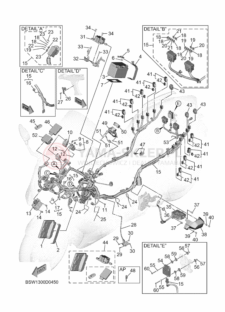 Schemat "układ elektryczny" do Yamaha TMAX TECH MAX