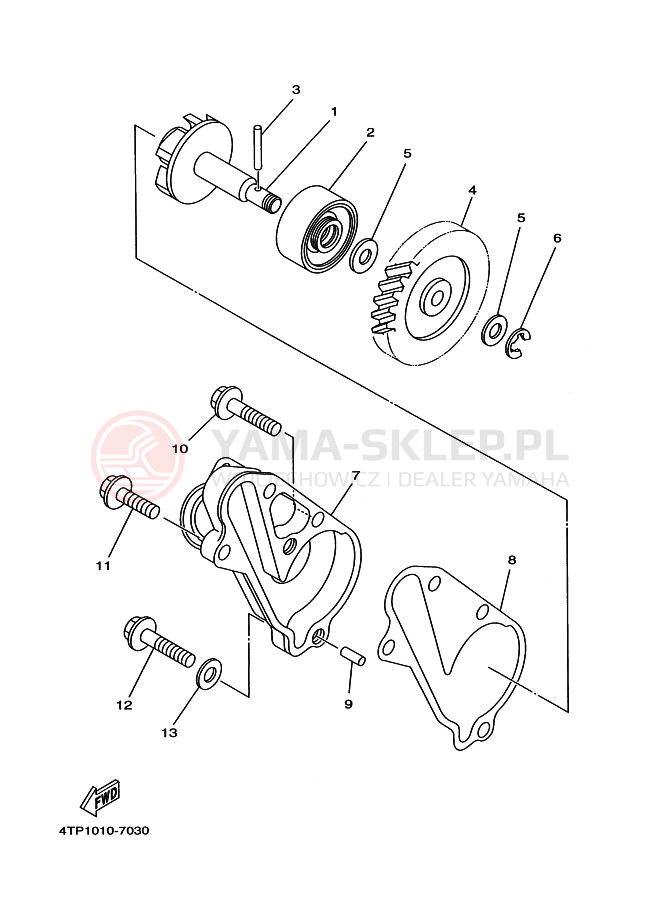 Schemat "Pompa wody" do Yamaha DT230 LANZA