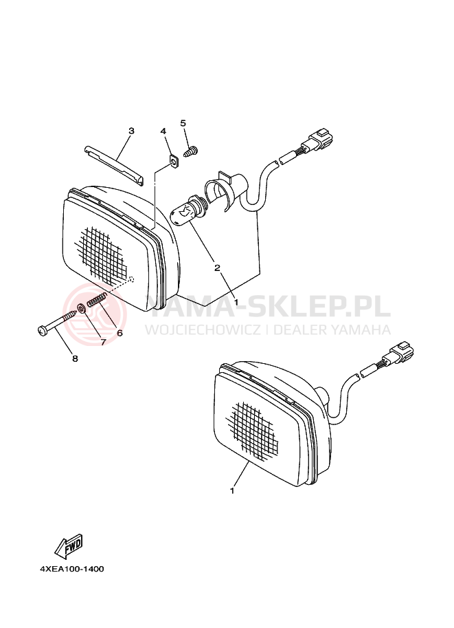 Schemat "Lampa przód" do Yamaha BEAR TRACKER
