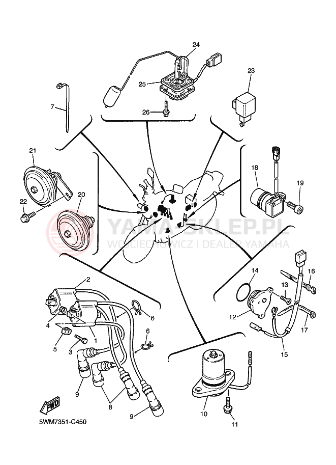 Schemat "układ elektryczny" do Yamaha XJR1300