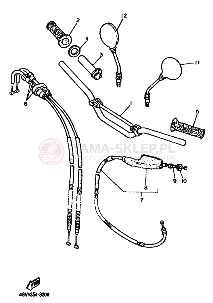 Schemat "Kierownica i osprzęt" do Yamaha TT600S
