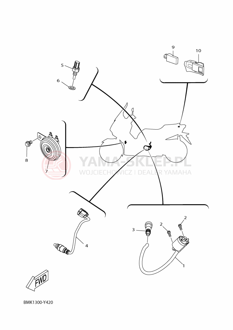 Schemat "układ elektryczny" do Yamaha XMAX 300