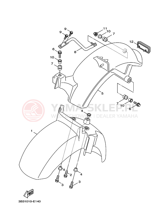 Schemat "błotnik" do Yamaha BOOSTER X