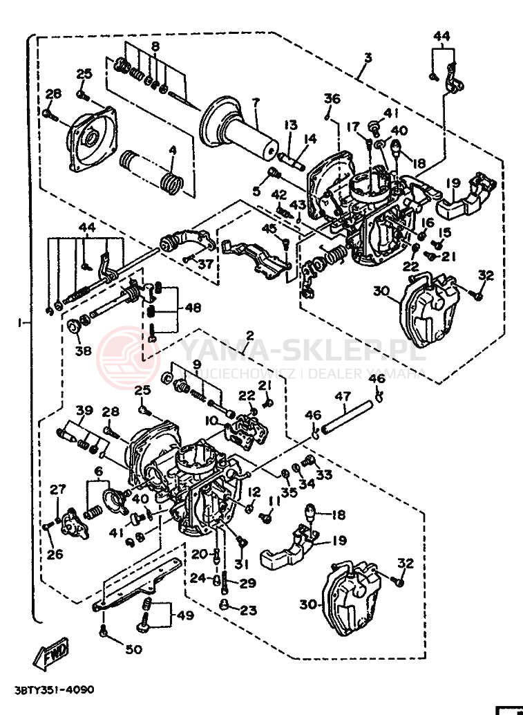 Schemat "Gaźnik" do Yamaha XV535 VIRAGO