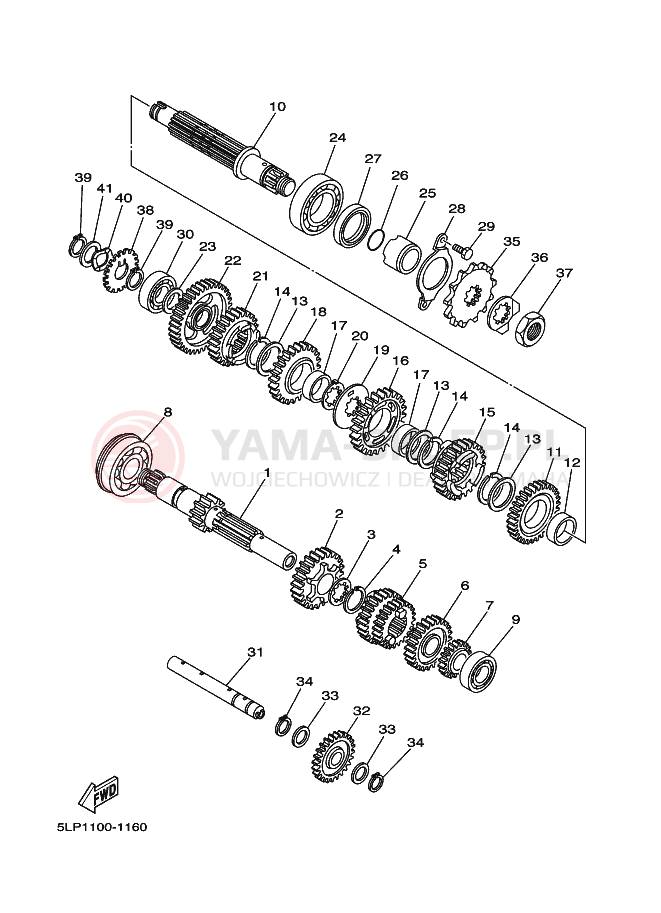 Schemat "Skrzynia biegów " do Yamaha YFM660RN