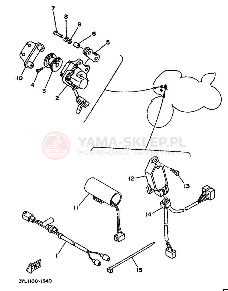 Schemat "układ elektryczny" do Yamaha TZ250