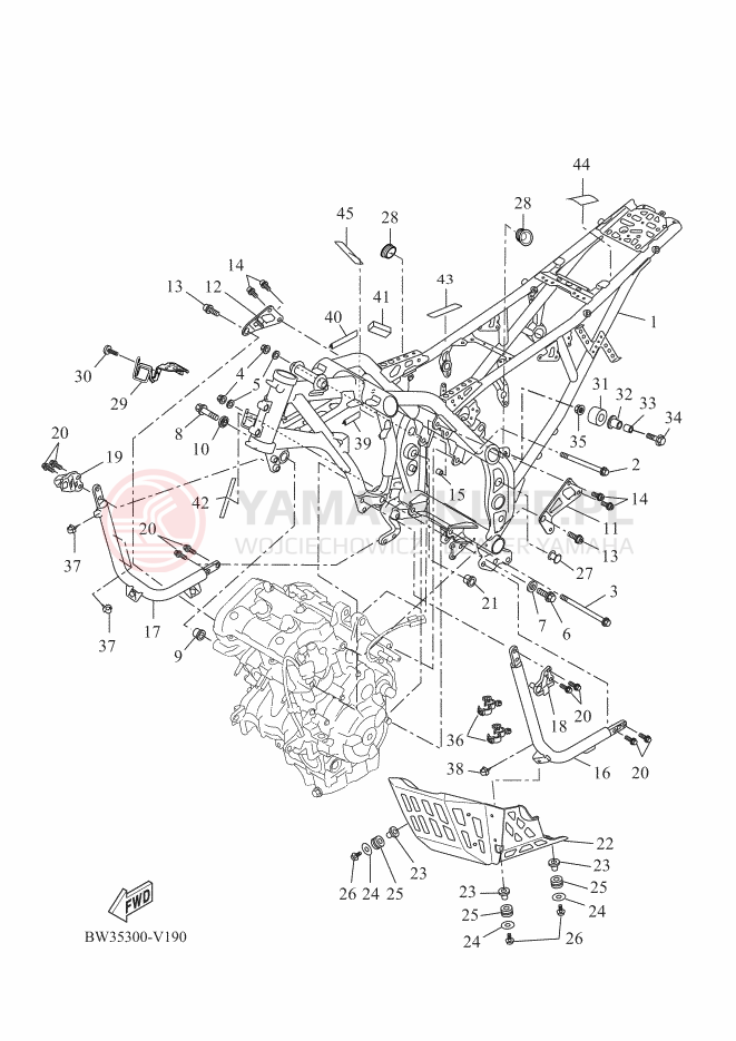 Schemat "rama" do Yamaha TENERE 700