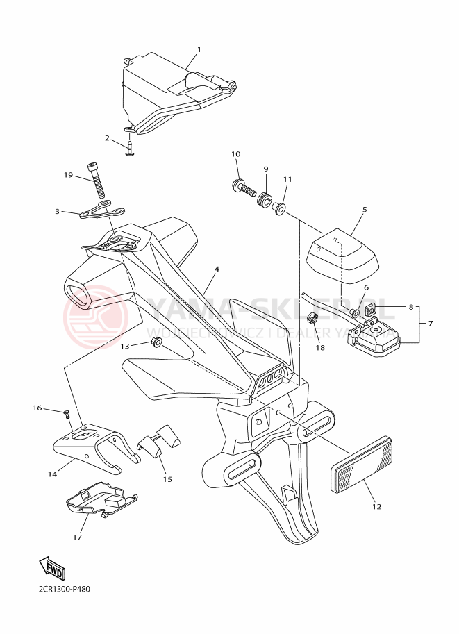 Schemat "lampa tył" do Yamaha YZF-R1M