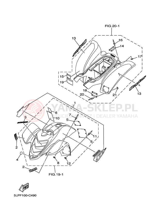 Schemat "naklejki" do Yamaha YFM660RS