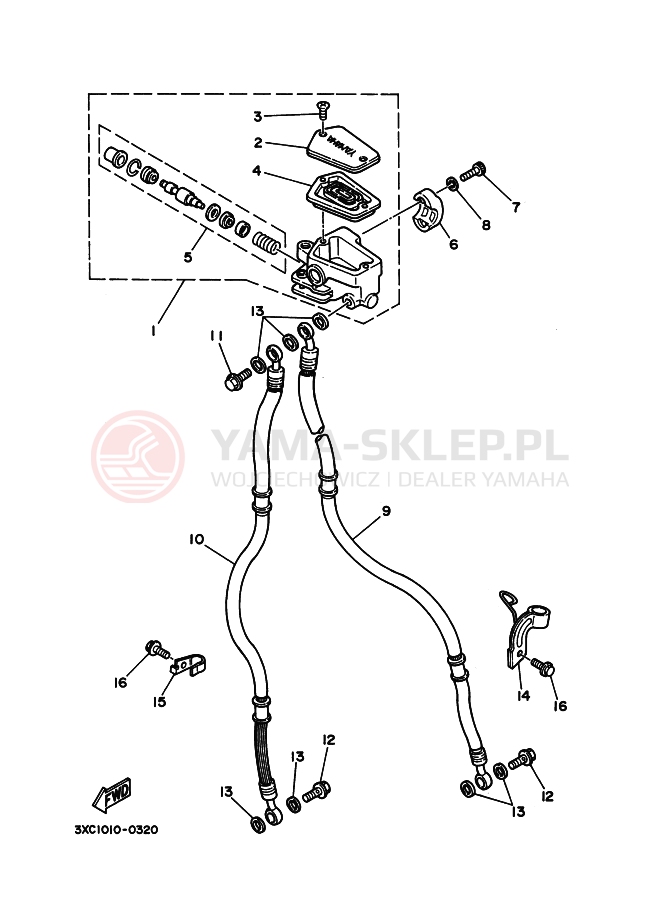 Schemat "Pompa hamulcowa przednia" do Yamaha R1-Z