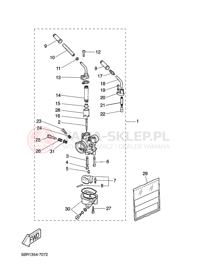 Schemat "Gaźnik" do Yamaha YQ50L