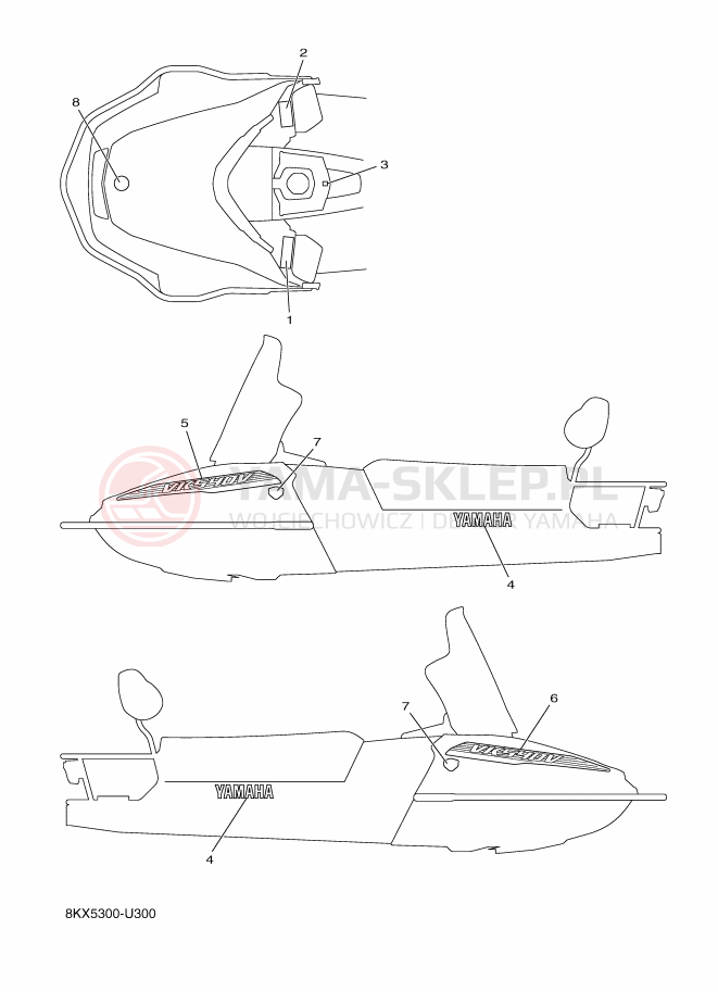 Schemat "naklejki" do Yamaha VK540V