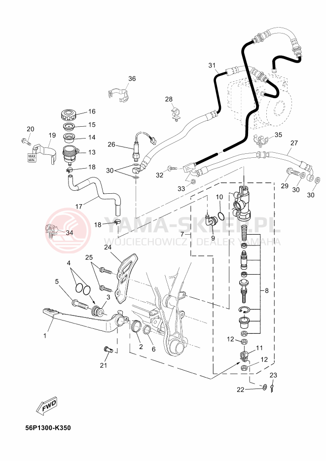 Schemat "Pompa hamulcowa tył" do Yamaha XT660Z ABS