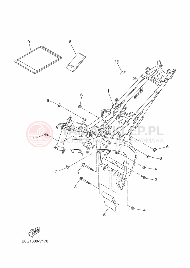 Schemat "rama" do Yamaha MT-125