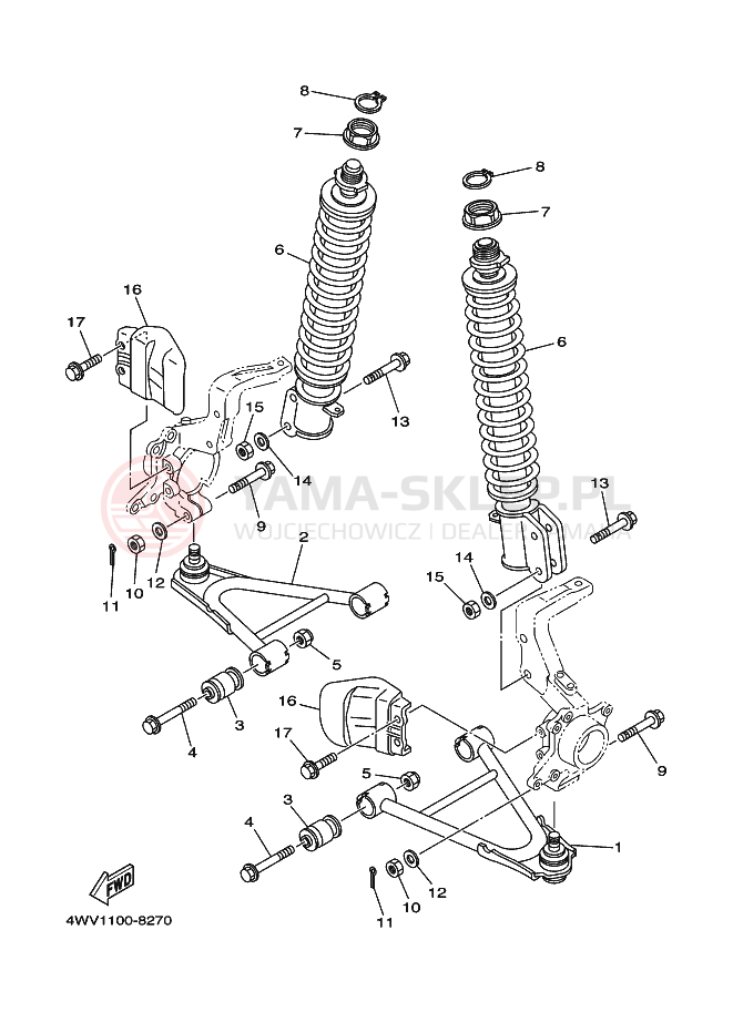 Schemat "Koło przód" do Yamaha YFM600FWA