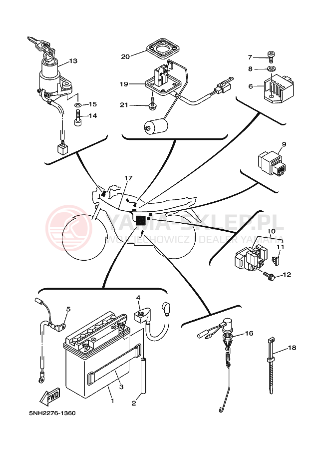 Schemat "układ elektryczny" do Yamaha YBR125E