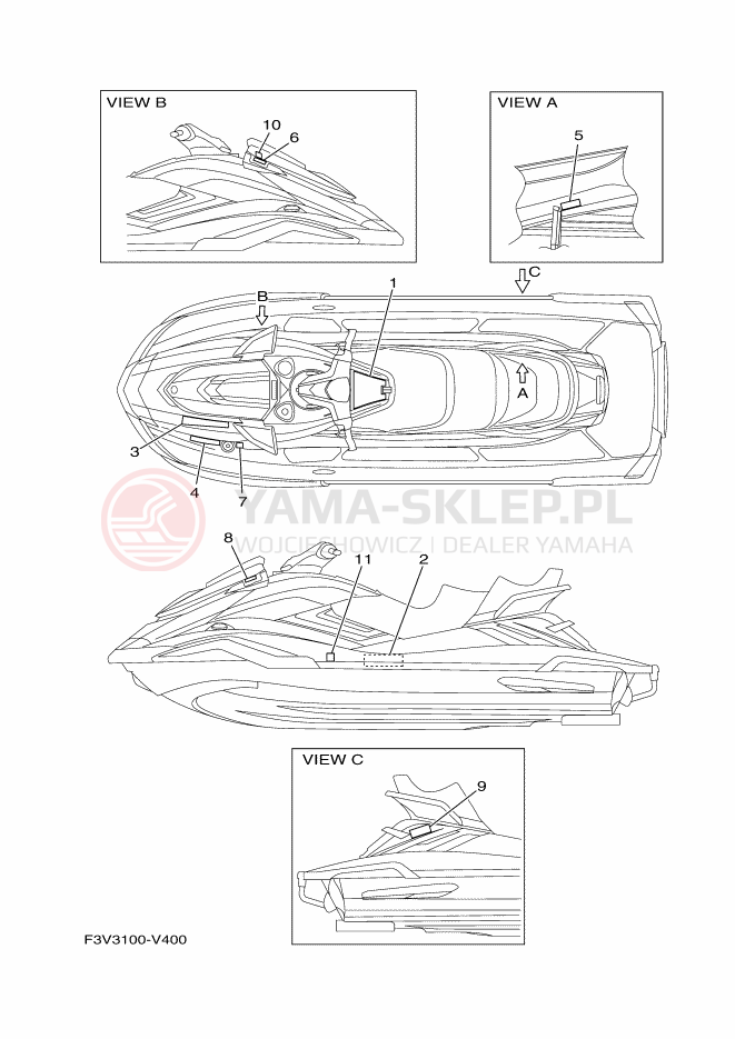 Schemat "naklejki" do Yamaha FX CRUISER HO
