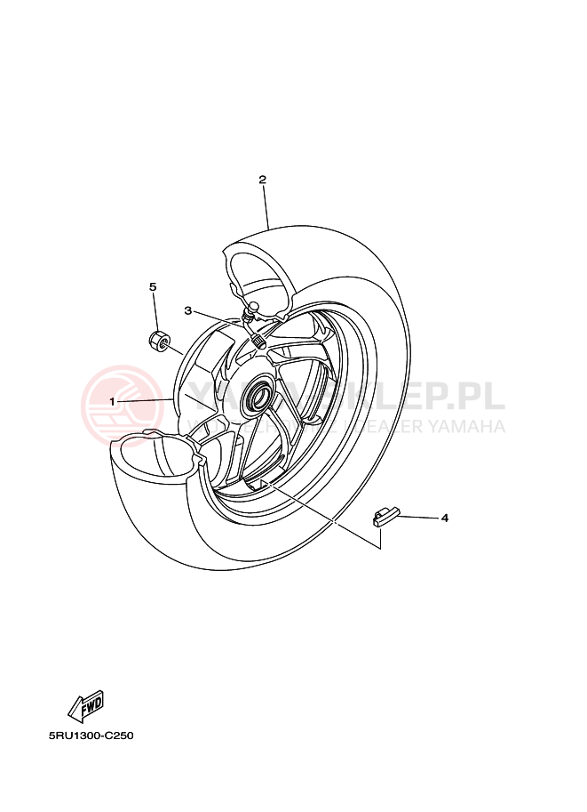 Schemat "Koło tył" do Yamaha YP400