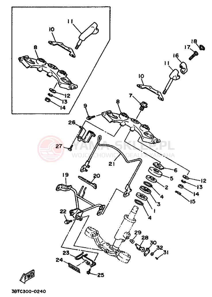 Schemat "Półki zawieszenia" do Yamaha XV535 VIRAGO