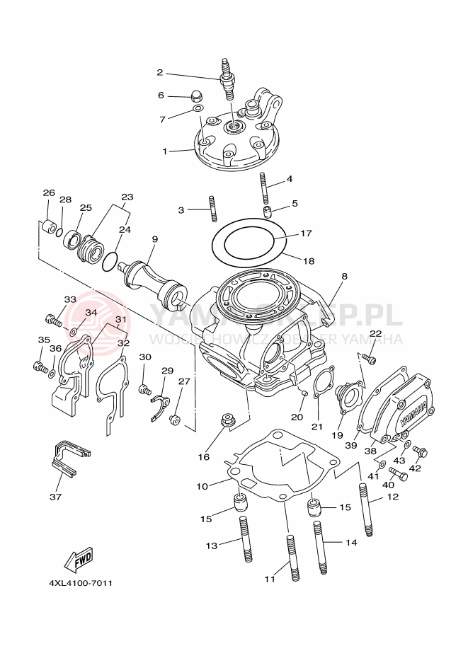 Schemat "głowica" do Yamaha WR250Z
