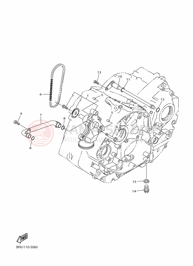 Schemat "Pompa olejowa" do Yamaha SCR950