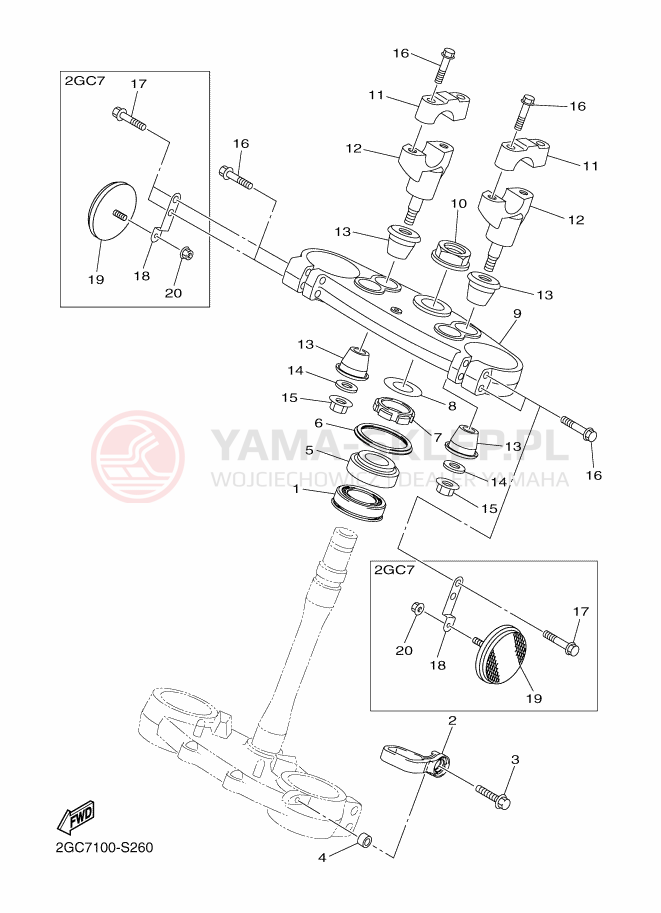 Schemat "Półki zawieszenia" do Yamaha WR450F