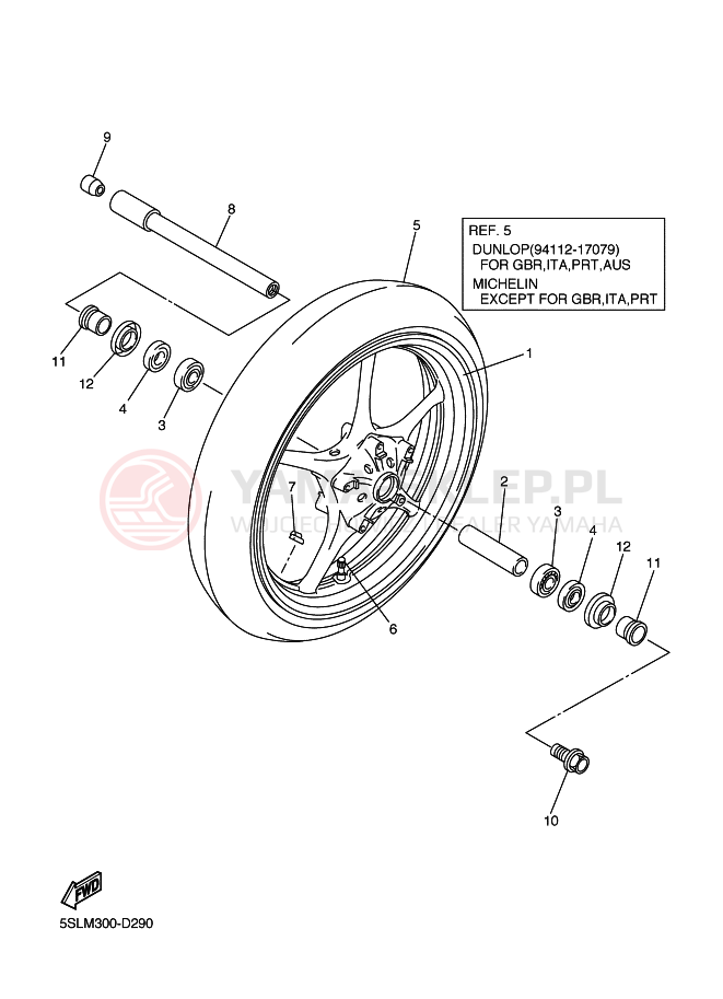 Schemat "Koło przód" do Yamaha YZF-R6