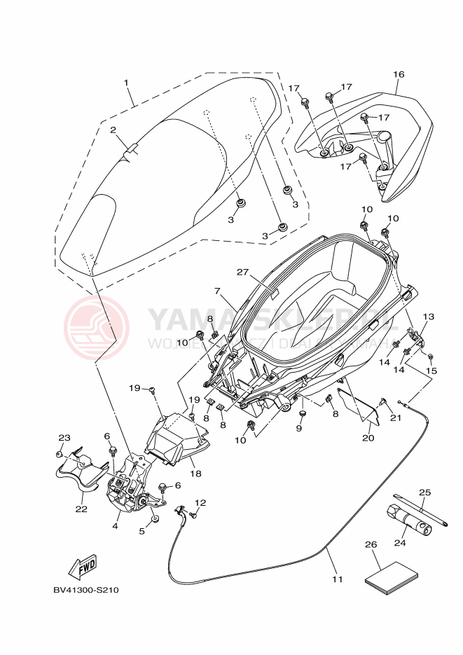 Schemat "siedzenie" do Yamaha NMAX 150